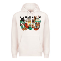 Pale Pink german shepherd black and grey cat coffee cups Premium Hoodie - Zillion Design Studio