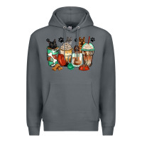 Rock german shepherd black and grey cat coffee cups Premium Hoodie - Zillion Design Studio