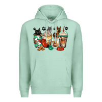 Seafoam german shepherd black and grey cat coffee cups Premium Hoodie - Zillion Design Studio