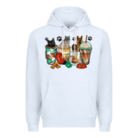 White german shepherd black and grey cat coffee cups Premium Hoodie - Zillion Design Studio