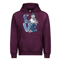 Mauve Wine love snowman Urban Hoodie - MaliasSmallBusiness