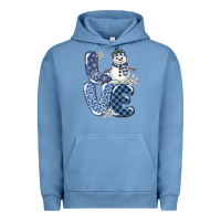 Pigment Pebble Blue love snowman Urban Hoodie - MaliasSmallBusiness