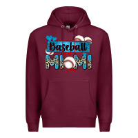 Burgundy baseball mimi with leopard Premium Hoodie - Zillion Design Studio