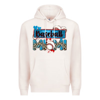 Pale Pink baseball mimi with leopard Premium Hoodie - Zillion Design Studio