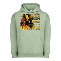 Pigment Oil Green even in the midst of my storm i see god Urban Hoodie - MaliasSmallBusiness