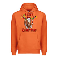 Carrot Merry Christmas Longhorn Cow Premium Hoodie - RanaPortraitStore