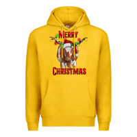 Lemon Merry Christmas Longhorn Cow Premium Hoodie - RanaPortraitStore