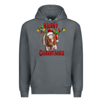 Rock Merry Christmas Longhorn Cow Premium Hoodie - RanaPortraitStore