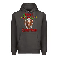 Smoke Merry Christmas Longhorn Cow Premium Hoodie - RanaPortraitStore