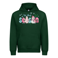 Foreset Green tis the season snowman and christmas cake Urban Hoodie - MaliasSmallBusiness