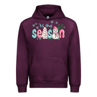 Mauve Wine tis the season snowman and christmas cake Urban Hoodie - MaliasSmallBusiness