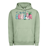 Pigment Oil Green tis the season snowman and christmas cake Urban Hoodie - MaliasSmallBusiness
