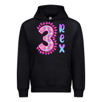 Black 3 rex pink dinosaur Urban Hoodie - MaliasSmallBusiness