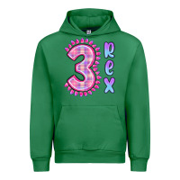 Emerald 3 rex pink dinosaur Urban Hoodie - MaliasSmallBusiness