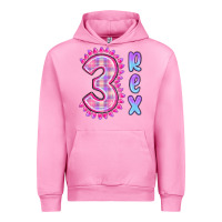 Fuchsia Pink 3 rex pink dinosaur Urban Hoodie - MaliasSmallBusiness
