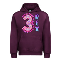Mauve Wine 3 rex pink dinosaur Urban Hoodie - MaliasSmallBusiness