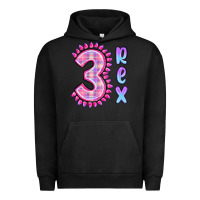 Pigment Black 3 rex pink dinosaur Urban Hoodie - MaliasSmallBusiness