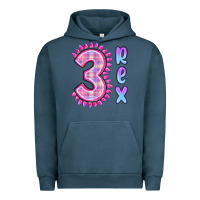 Pigment Midnight Navy 3 rex pink dinosaur Urban Hoodie - MaliasSmallBusiness