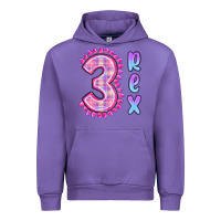 Tulip 3 rex pink dinosaur Urban Hoodie - MaliasSmallBusiness