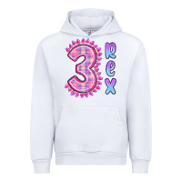 White 3 rex pink dinosaur Urban Hoodie - MaliasSmallBusiness