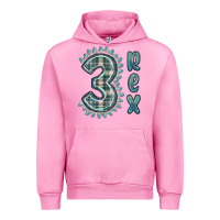 Fuchsia Pink 3 rex green dinosaur Urban Hoodie - MaliasSmallBusiness