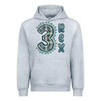 Heather Grey 3 rex green dinosaur Urban Hoodie - MaliasSmallBusiness