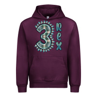 Mauve Wine 3 rex green dinosaur Urban Hoodie - MaliasSmallBusiness