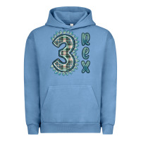 Pigment Pebble Blue 3 rex green dinosaur Urban Hoodie - MaliasSmallBusiness