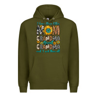 Army Green i have three tittles mom grandma great grandma Premium Hoodie - Zillion Design Studio