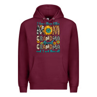 Burgundy i have three tittles mom grandma great grandma Premium Hoodie - Zillion Design Studio