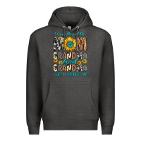 Charcoal Heather i have three tittles mom grandma great grandma Premium Hoodie - Zillion Design Studio