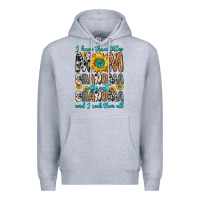 Heather Grey i have three tittles mom grandma great grandma Premium Hoodie - Zillion Design Studio
