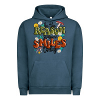 Pigment Midnight Navy be the reason someone smiles today Urban Hoodie - MaliasSmallBusiness
