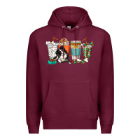Burgundy alaskan border collie dog coffee cups Premium Hoodie - texasbilliewilder