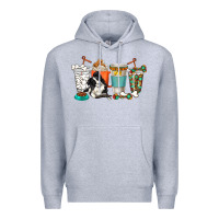 Heather Grey alaskan border collie dog coffee cups Premium Hoodie - texasbilliewilder