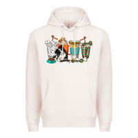 Pale Pink alaskan border collie dog coffee cups Premium Hoodie - texasbilliewilder