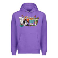 Purple alaskan border collie dog coffee cups Premium Hoodie - texasbilliewilder