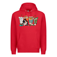 Red alaskan border collie dog coffee cups Premium Hoodie - texasbilliewilder