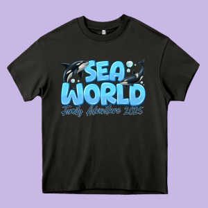 Sea World Family Adventure 2025 Heavy Core Tee Designed By Cowhidedigitalart