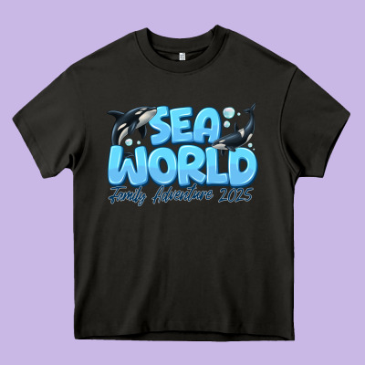 Sea World Family Adventure 2025 Heavy Core Tee Designed By Cowhidedigitalart