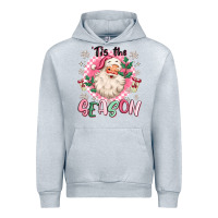 Heather Grey pink santa 'tis the season Urban Hoodie - MaliasSmallBusiness