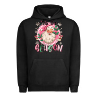 Pigment Black pink santa 'tis the season Urban Hoodie - MaliasSmallBusiness