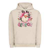 Pigment French Oak pink santa 'tis the season Urban Hoodie - MaliasSmallBusiness