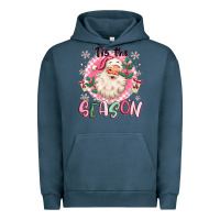 Pigment Midnight Navy pink santa 'tis the season Urban Hoodie - MaliasSmallBusiness