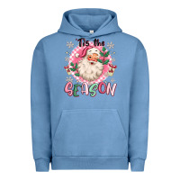 Pigment Pebble Blue pink santa 'tis the season Urban Hoodie - MaliasSmallBusiness