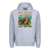 Heather Grey ain t no doubt i love this land Premium Hoodie - texasbilliewilder