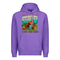 Purple ain t no doubt i love this land Premium Hoodie - texasbilliewilder