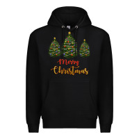 Black merry christmas trees Premium Hoodie - RanaPortraitStore