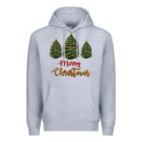 Heather Grey merry christmas trees Premium Hoodie - RanaPortraitStore