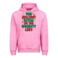 Fuchsia Pink the jolliest bitch on the naughty list Urban Hoodie - MaliasSmallBusiness
